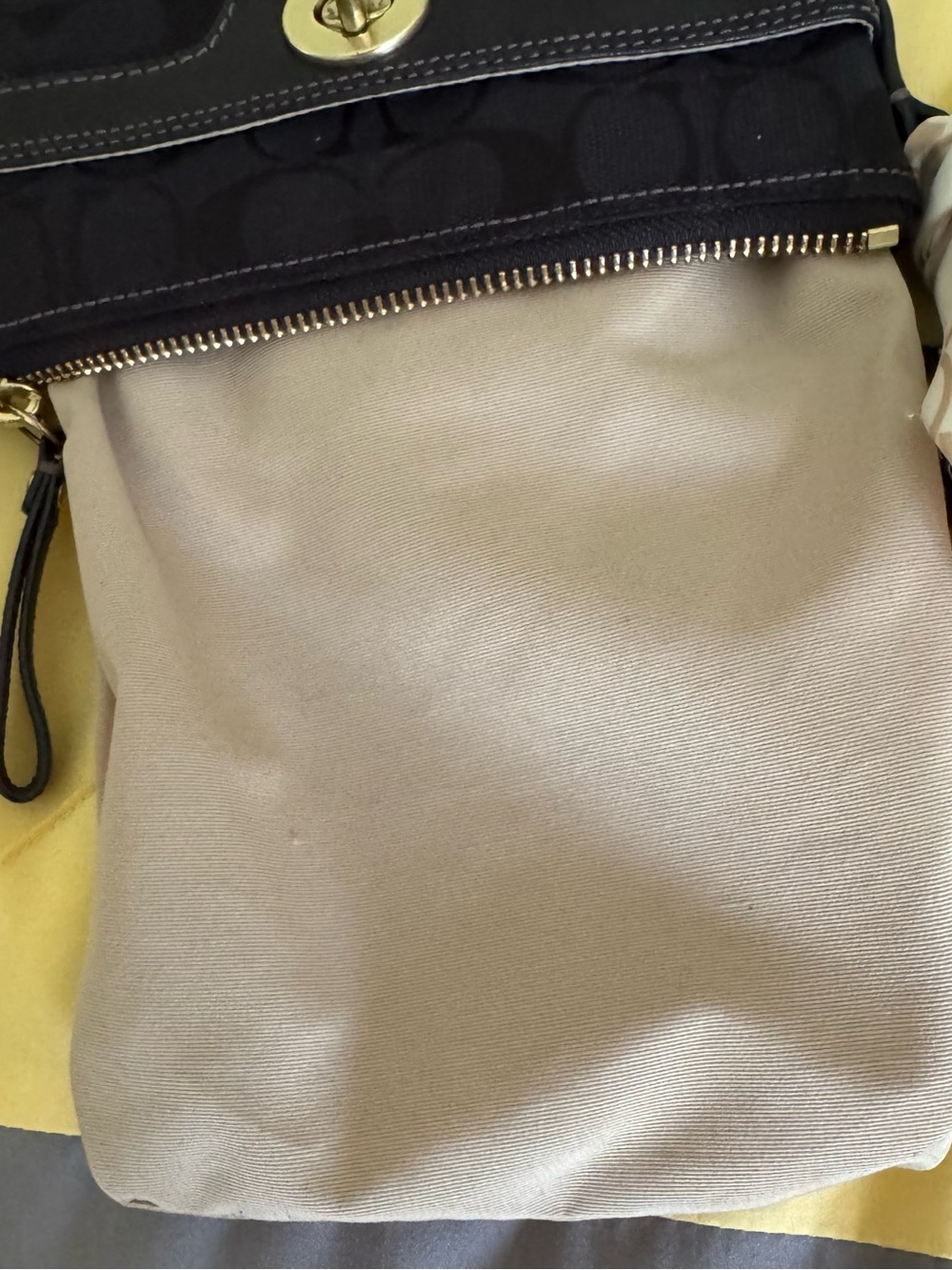 Coach Black Monogram Crossbody Bag with Cream Logo Scarf Accent - Picture 10 of 10